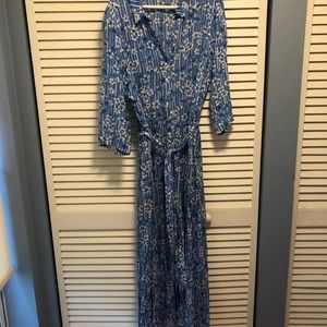 Zara XL blue print shirt dress. So comfy!